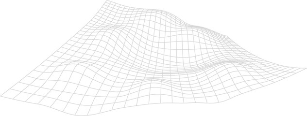 Surface relief wireframe grid or terrain 3d model