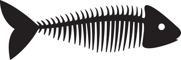 Isolated fishbone black silhouette vector icon