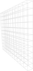 Construction wall wireframe model, virtual mesh