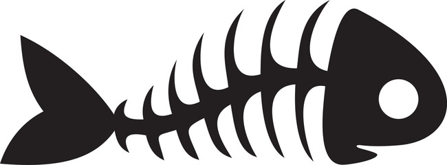 Fishbones dead fish skeleton, food wastes icon