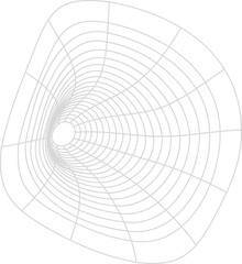 Wormhole mesh virtual model, wireframe 3d shape
