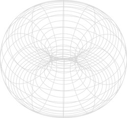 Torus mesh 3d figure, wireframe digital shape
