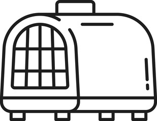 Cat and kitten carrier box outline icon, pictogram