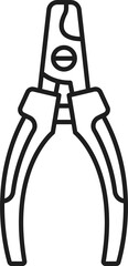 Pet nail clipper cutter outline vector icon