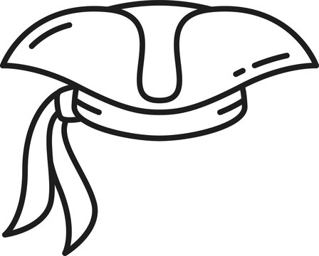 recommend clip art: Pirate or sailor tricorne hat outline icon
