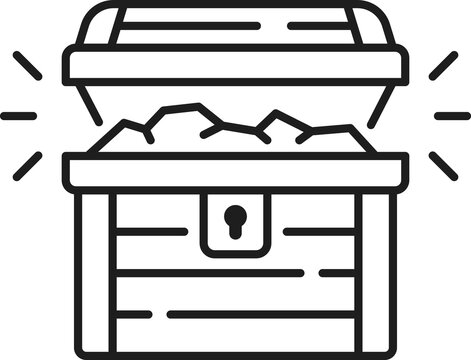 recommend clip art: Pirates gold treasure chest outline vector icon