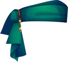 Green bandana pirate headwear, scarf with decor