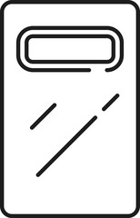 Police ballistic shield isolated thin line icon