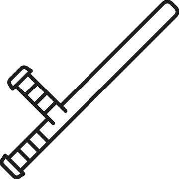 Police rubber baton isolated policeman bat icon