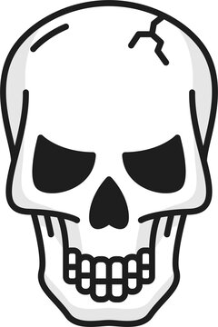 recommend clip art: Cracked skull head, smiling dead Halloween pirate