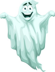 Cartoon spooky Halloween ghost character personage