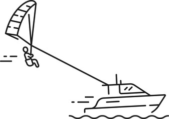 Parasailing, parascending, parakating water sport