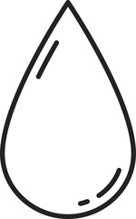 Symbol of rain, outline drop or droplet thin line