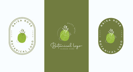 Hand-drawn feminine beauty and botanical hand-flower logo template.