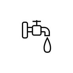 Water tap line icon isolated on white background