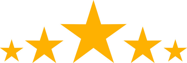 Five star customer product rating review flat icon