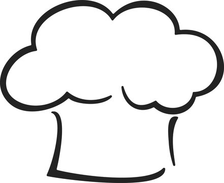 Cook and baker isolated cap, chef toque hat icon