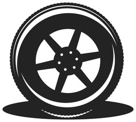 Obraz premium Wheel vehicle truck on speed rubber tire or tyre
