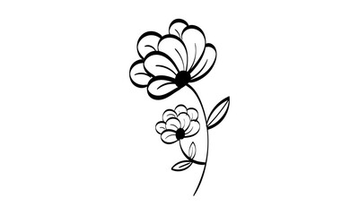 Floral Art.  flower drawing with line-art. Drawing vector graphics with floral pattern for design.