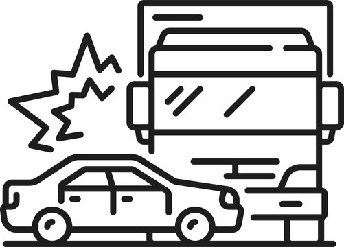 recommend clip art: Car crash, vehicle damage or accident line icon