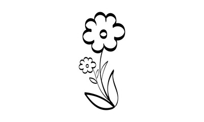 Floral Art.  flower drawing with line-art. Drawing vector graphics with floral pattern for design.