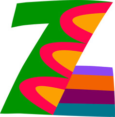 Kids ABC ornate letter, mexican cartoon font