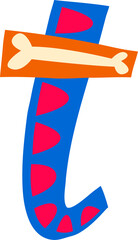 Mexican font cartoon symbol, alphabet funny letter