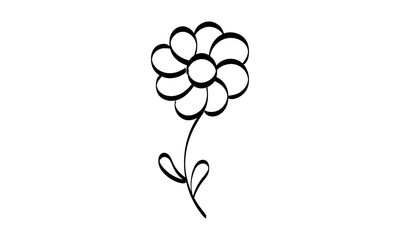 Floral Art.  flower drawing with line-art. Drawing vector graphics with floral pattern for design.