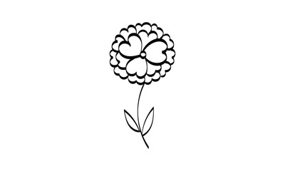Floral Art.  flower drawing with line-art. Drawing vector graphics with floral pattern for design.