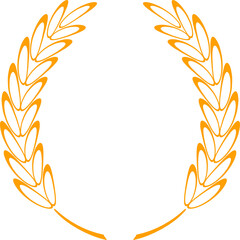 Spikes of oat rice, wheat, laurel wreath border