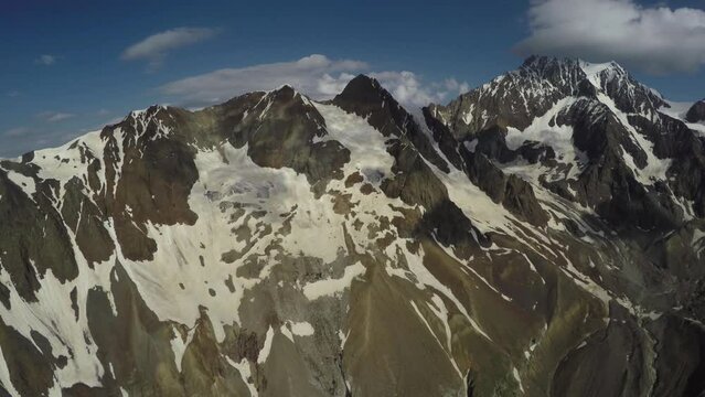 Caucasus, Ossetia. Bugultadon Gorge. Peaks Nar and Zaramag.