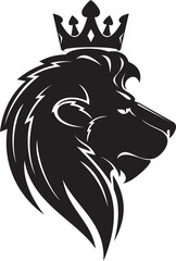 Lion king head with crown isolated heraldry symbol
