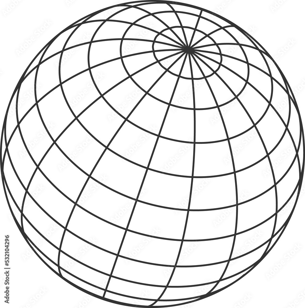 Poster wire frame planet sphere, circular 3d world globe