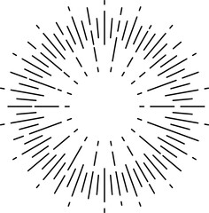 Sunburst or starburst, sun beam rays explosion