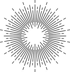 Obraz premium Round sunburst or starburst beam rays vector flash