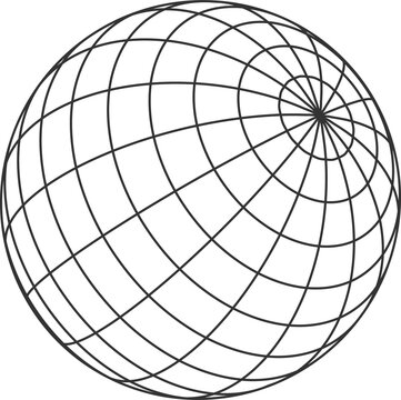 recommend clip art: Gridded wireframe sphere isolated 3D globe ball.