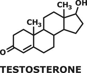 Hormone testosterone molecular structural formula