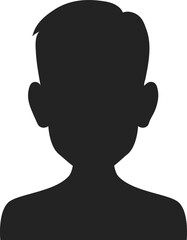 Little male boy avatar, young man profile shadow