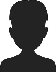 Asian boy silhouette, young man person avatar sign