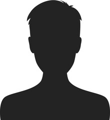 Teenager boy avatar, young man profile silhouette