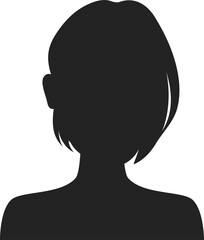 Female avatar profile, woman head face silhouette