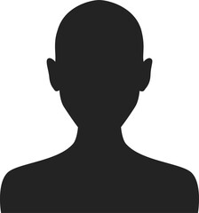 Bald person avatar in social media, man silhouette