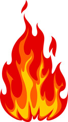 Flame of campfire or bonfire vector fireproof sign