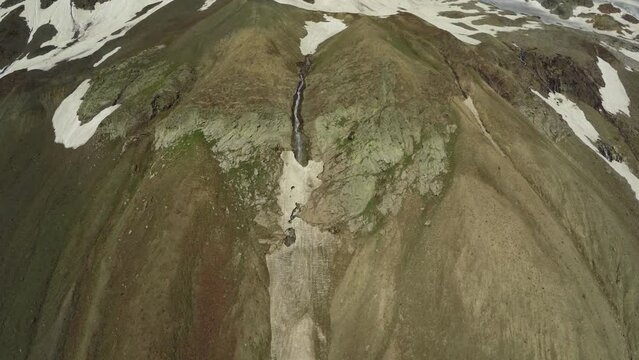 Caucasus, Ossetia. Bugultadon Gorge. Waterfall on the northeastern slope of Nar Mountain.
