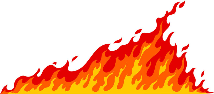 Cartoon fire flame frame burning frame border sign