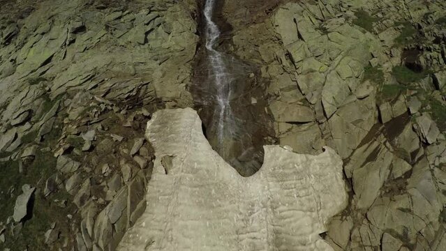 Caucasus, Ossetia. Bugultadon Gorge. Waterfall on the northeastern slope of Nar Mountain.