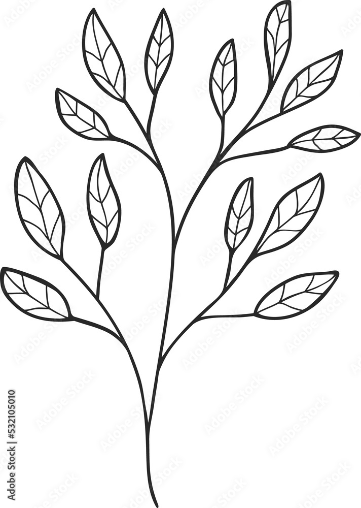 Poster spring decor element isolated autumn leaves branch