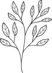 Spring decor element isolated autumn leaves branch