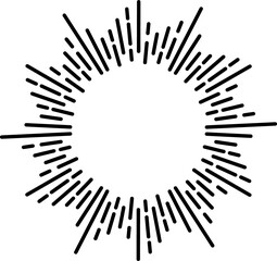 Sunburst or starburst, sun beam rays explosion