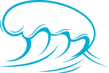 Fototapeta na wymiar Splashing waves outline isolated sea ocean icon